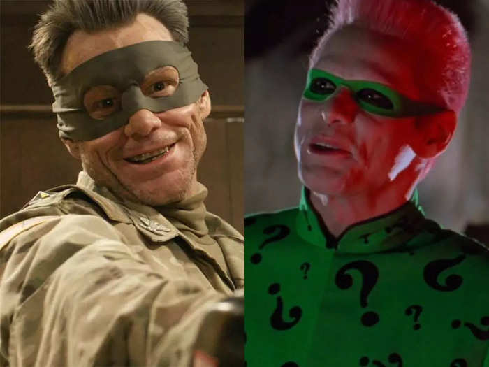 Prior to playing Colonel Stars and Stripes in "Kick-Ass 2," Jim Carrey portrayed the iconic DC Comics villain known as the Riddler in the 1995 film "Batman Forever."