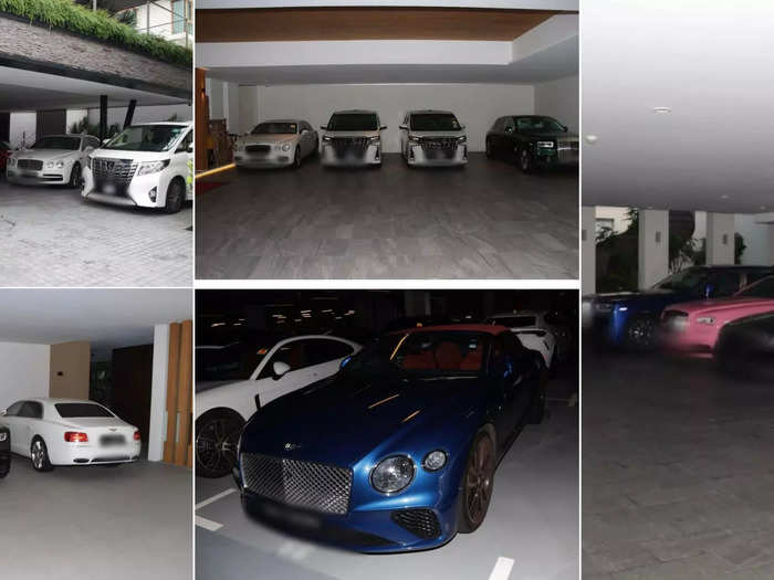 Officers also found entire garages filled with MPVs and luxury sedans from brands like Rolls Royce and Bentley.