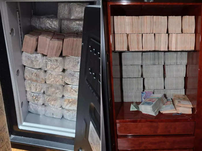 Officers found around $16.9 million stashed in suitcases, vaults, and cupboards.