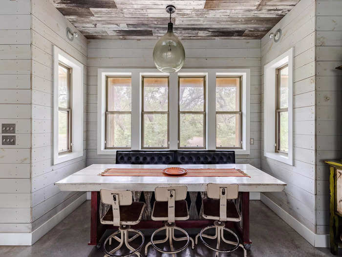 The dining room has a dive bar-like feel with its booth-style seating.