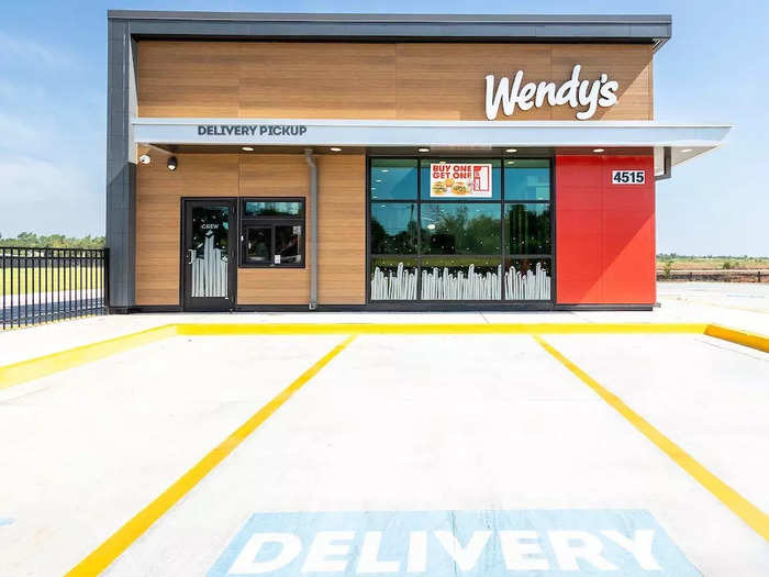 Outside, delivery drivers have dedicated parking spaces as well as a pickup window.