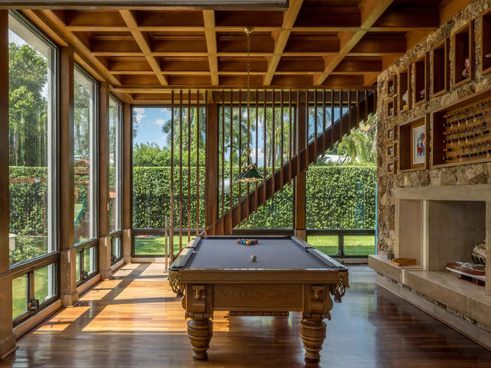 The billiard room is perfect for downtime.