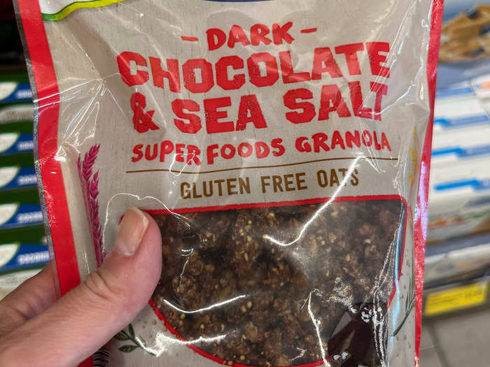 The Simply Nature dark-chocolate-and-sea-salt granola tastes like a treat.