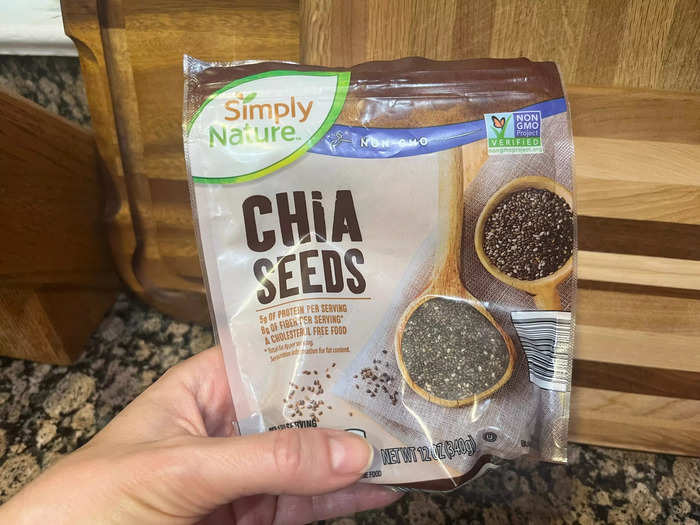 The Simply Nature chia seeds add fiber to my snacks.