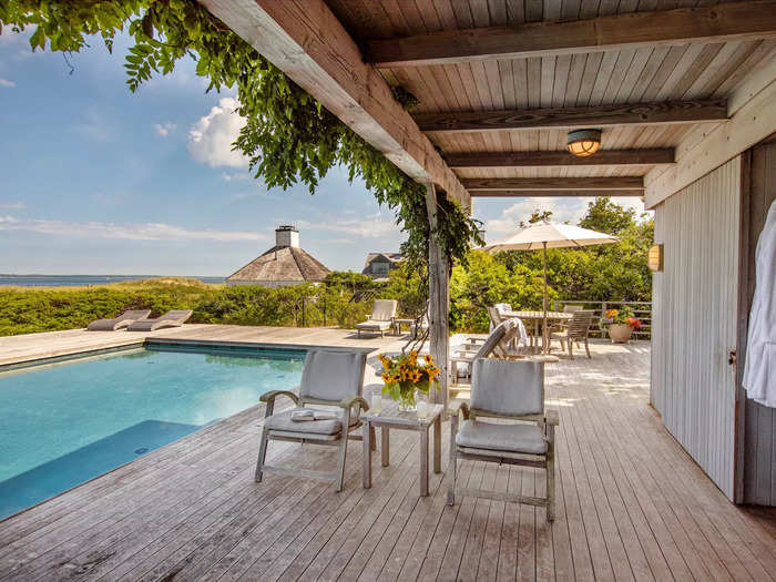 A pool overlooking the Vineyard Sound is situated between Chip Chop and the east and west shacks.