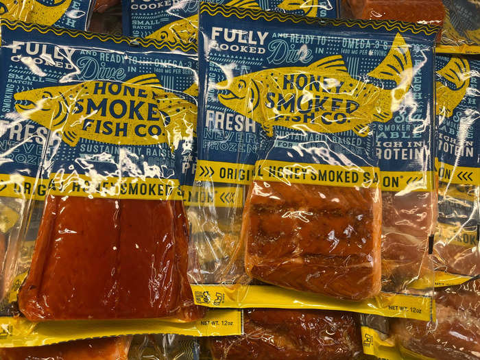 I use Honey Smoked Fish Co. smoked salmon fillets to easily add protein to meals.