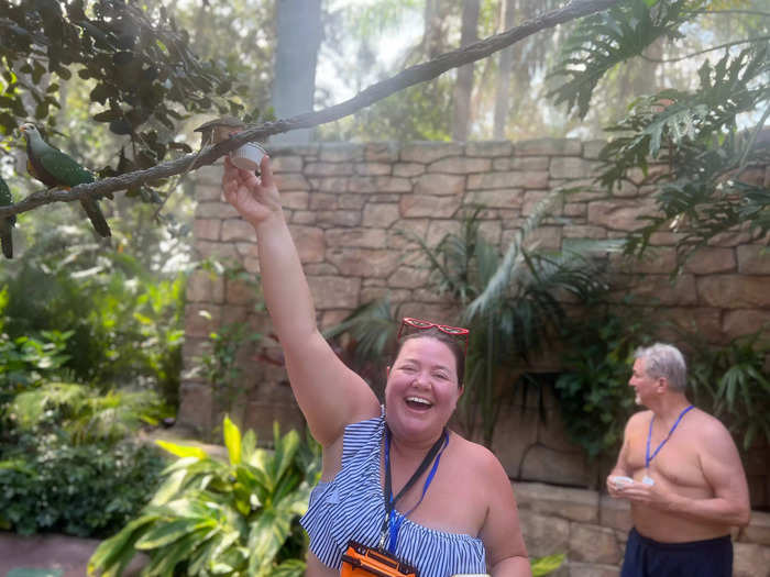 Guests can even get up close to and feed the birds.