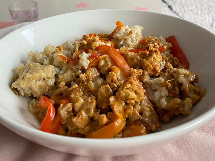 Mexican ground turkey bowl with cheese