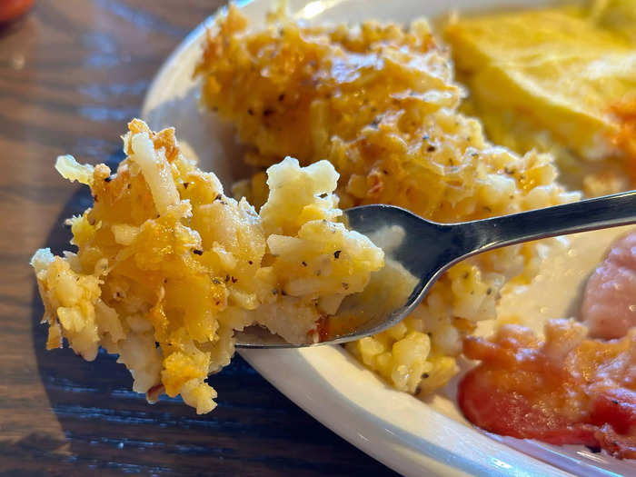 The cheesy hash browns were one of Cracker Barrel