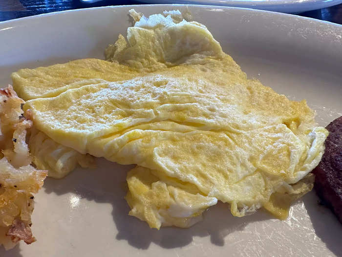 The scrambled eggs were prepared perfectly.