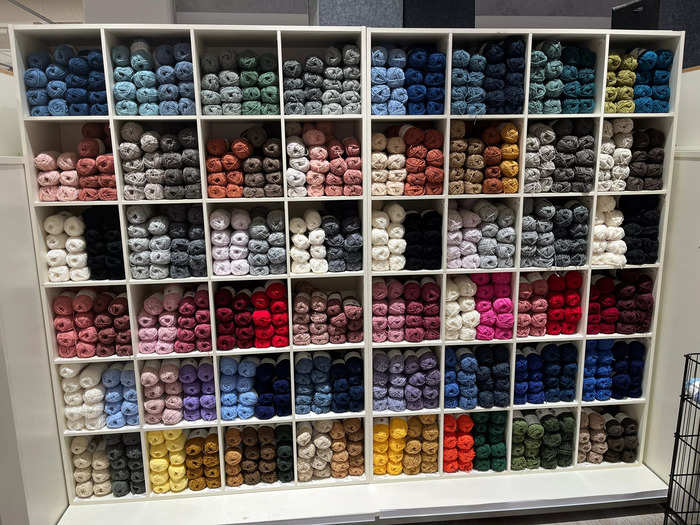 I was impressed by the arts-and-crafts section with shelves of colorful alpaca yarn. It reminded me of Michael