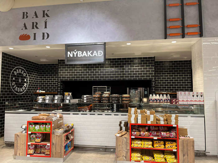 The bakery section sold breads, cakes, and pastries.