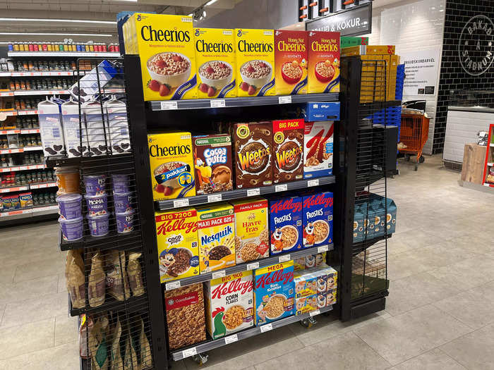 I felt right at home when I noticed American brands like Cheerios, Cocoa Puffs, and Kellogg