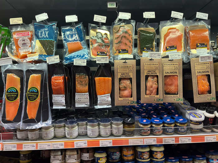 Hagkaup also sold a range of Icelandic salmon, one of the island country