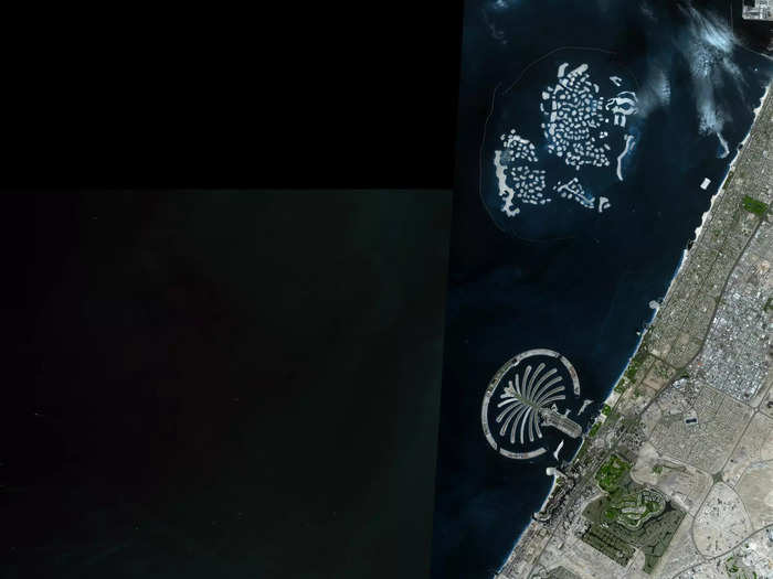 Palm Jumeirah, one of three artificial Palm Islands and the only one completed so far, is the largest artificial island in the world in the shape of a palm tree.