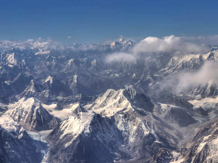 The Himalayas have an average elevation of 20,000 feet and cover approximately 1,500 miles across countries including Pakistan, Nepal, India, China, and Bhutan.