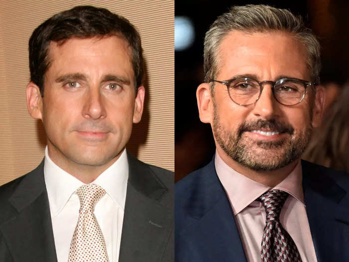 Steve Carell has embraced a more distinguished look, rocking glasses and gray hair.