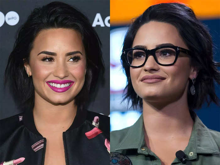 Demi Lovato wore bold black frames in March 2016.