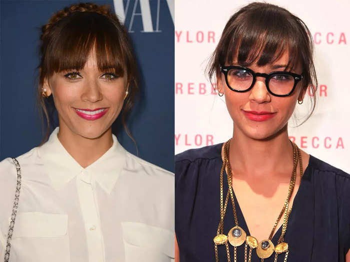 Rashida Jones opts for frames with bold, thick rims, like the pair she wore in 2011.