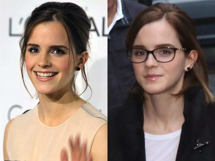 Emma Watson channeled her inner bookworm in this sleek pair of frames.