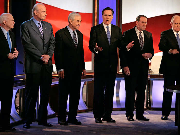 In 2008, none of the candidates wore red, at all.