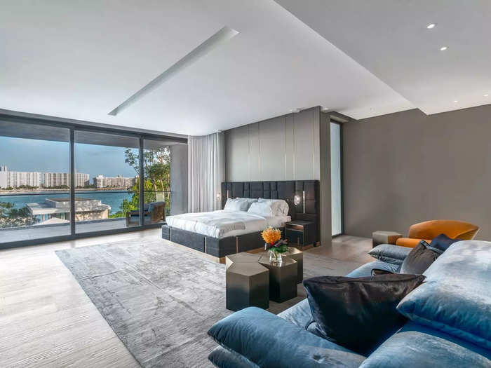 This bedroom has views of Biscayne Bay.