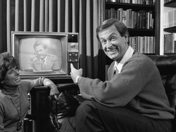 Bob Barker seeing himself on TV. (He was doing a lot of work.)