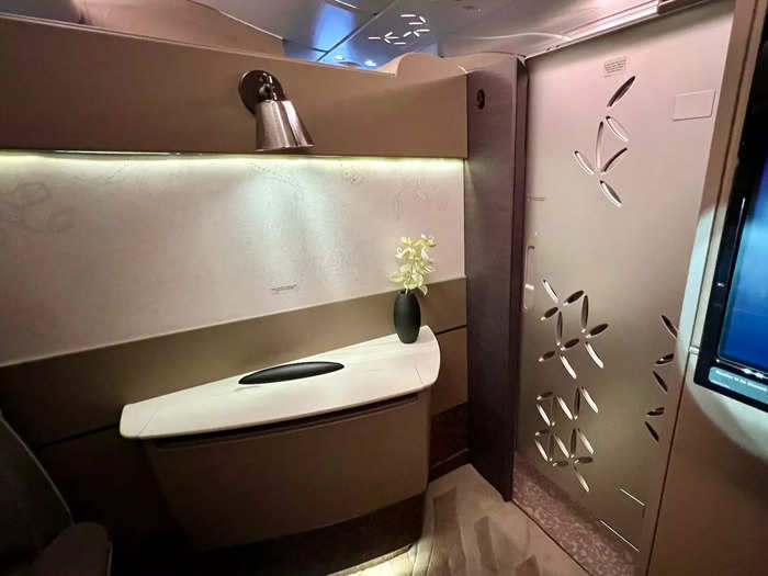 While Singapore has a luxe 777 first class — albeit no privacy doors — its award-winning product is on the A380.