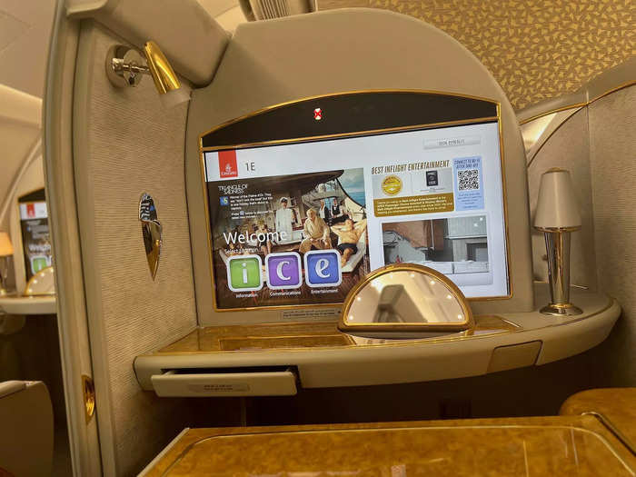 Configured in a 1x2x1 layout on the A380s second level, travelers will find typical premium perks like delicious meals and a giant television loaded with hundreds of shows and movies.