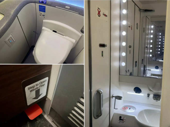 On the Asian carriers, I found the bathrooms were always tidied up, the sinks were wiped down, and the bins were emptied.