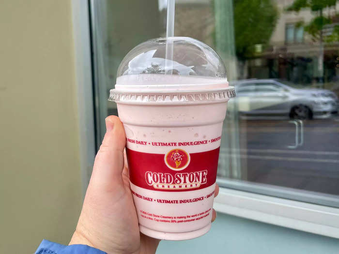 The milkshake from Cold Stone Creamery didn