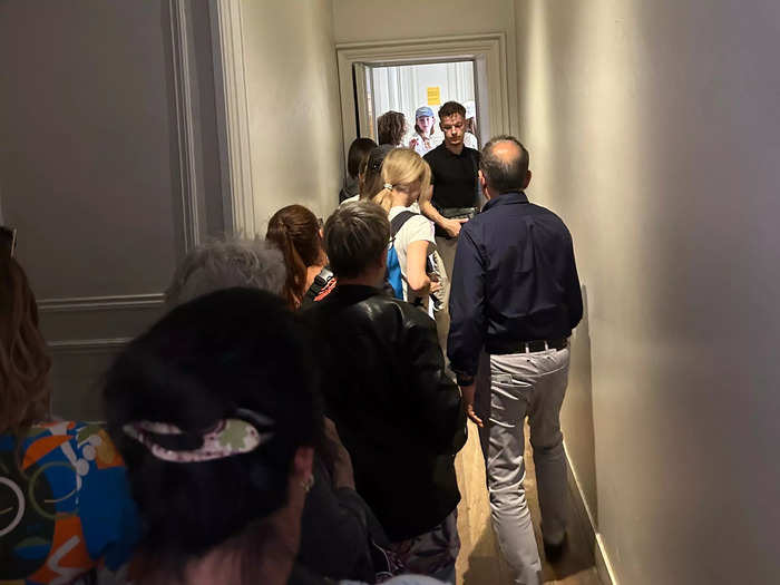 Inside the palace was equally as busy — even the line for the bathroom was long.