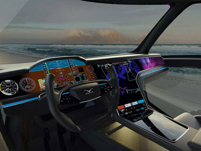 The final version will seat four people and have a more refined, screen-heavy interior.