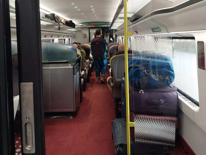 There was was plenty of space for large luggage, too, partly because there were fewer passengers in each carriage.