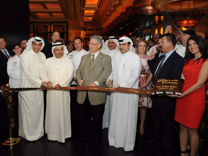 In 2012, The Cheesecake Factory opened its first international location, in Dubai, United Arab Emirates.