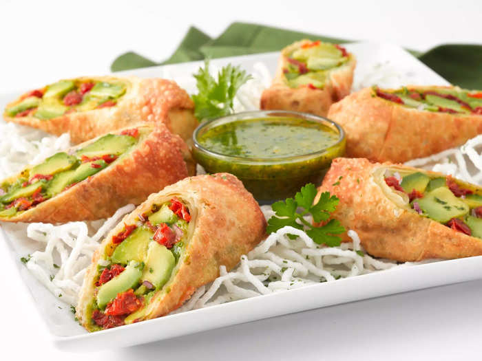 The avocado egg roll, a top-selling appetizer, was inspired by David Overton