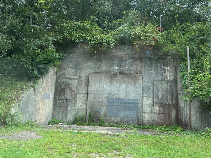 One of the first remnants of the base we saw was this concrete battery, built for artillery when the US Army commissioned the base in the 