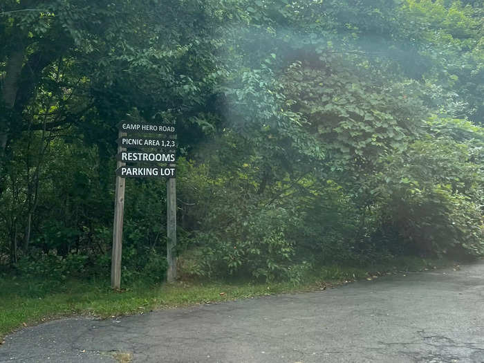 We hopped in our car to find the radio tower. Along the way, we saw signs for picnic areas, bathrooms, and places to park.