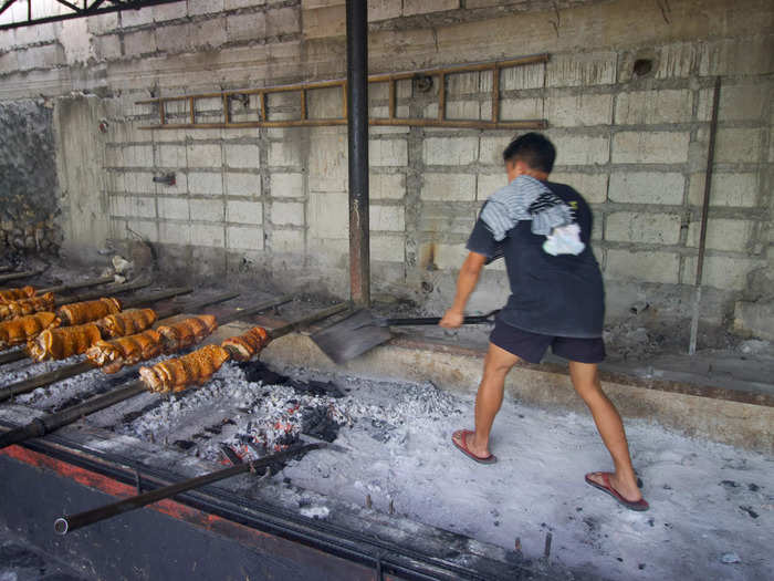 Zanoria and Batoon cook and sell around 2,200 pounds of pork belly and 40 whole pigs every week — and even more during festivities.