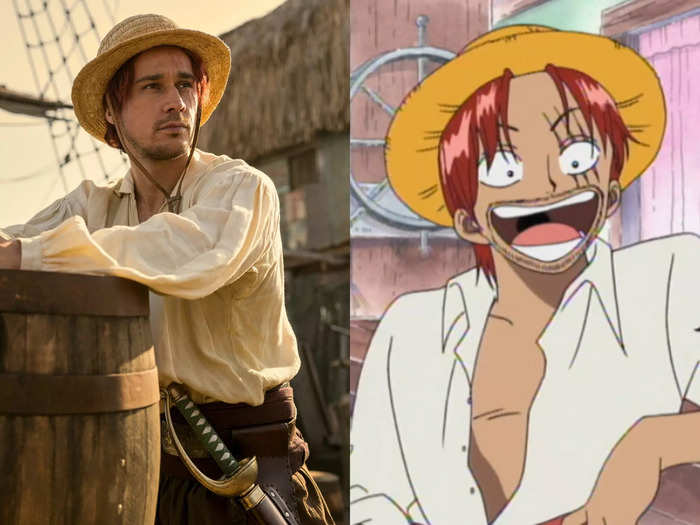 Peter Gadiot plays "Red-Haired" Shanks, the Red-Haired Pirates captain who gave Luffy his iconic straw hat.