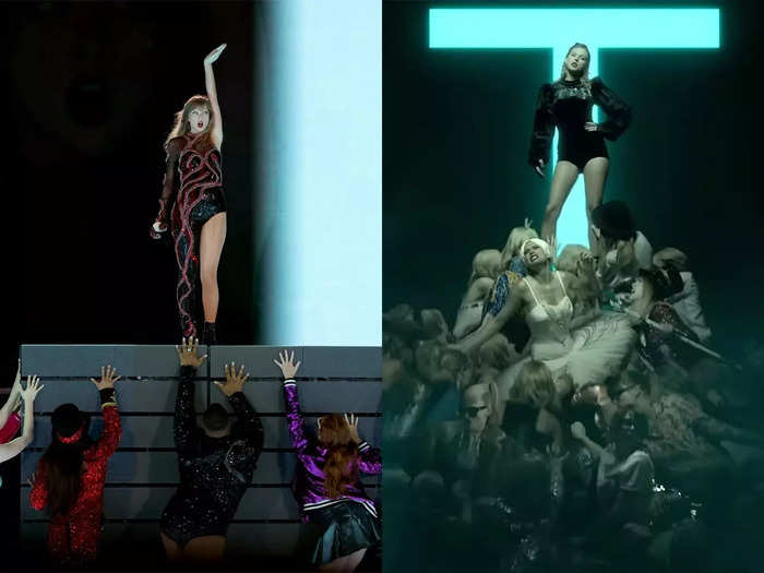 Her performance of "Look What You Made Me Do" calls back to the music video.