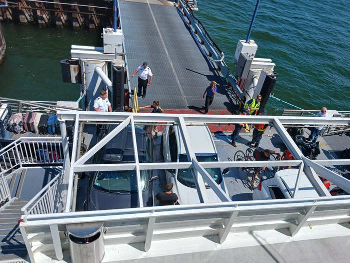 The ferry also allows people to drive onto it so they have their car at their final destination.