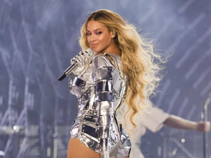 Olivier Rousteing designed a custom Balmain metallic bodysuit for Beyoncé for her Juneteenth show in Amsterdam.