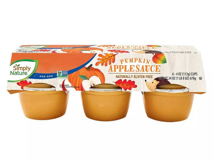 Pack lunches with the Simply Nature pumpkin applesauce cups.