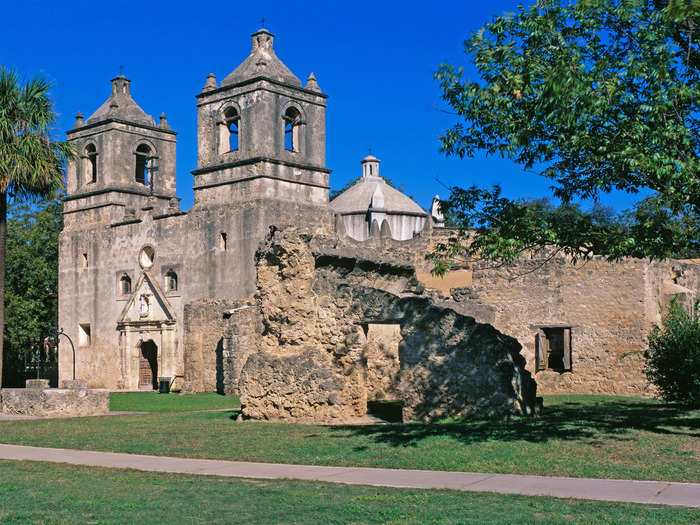 People vandalized a historic church at San Antonio Missions National Historical Park in June.