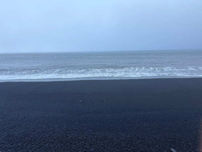 Víkurfjara, a black-sand beach in Vík, looked grey and underwhelming in the first photo I took.