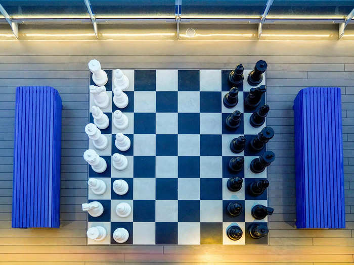 This area also has a wide variety of games and sports, like a giant chess board.