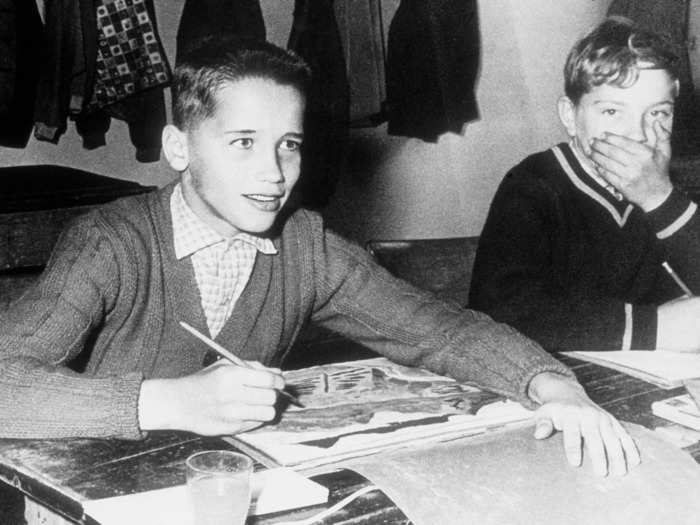 He was a skinny child, and his father Gustav, who was a policeman and a one-time Nazi Party member, reportedly beat him.