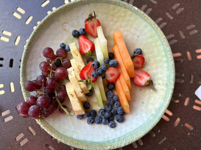 We received a complimentary fruit plate.