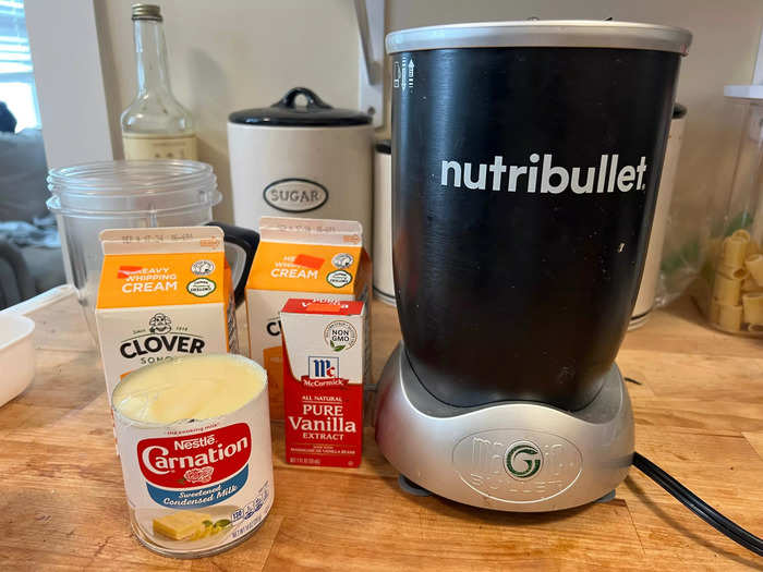 Lastly, I tried the three-ingredient blender method in my Nutribullet.